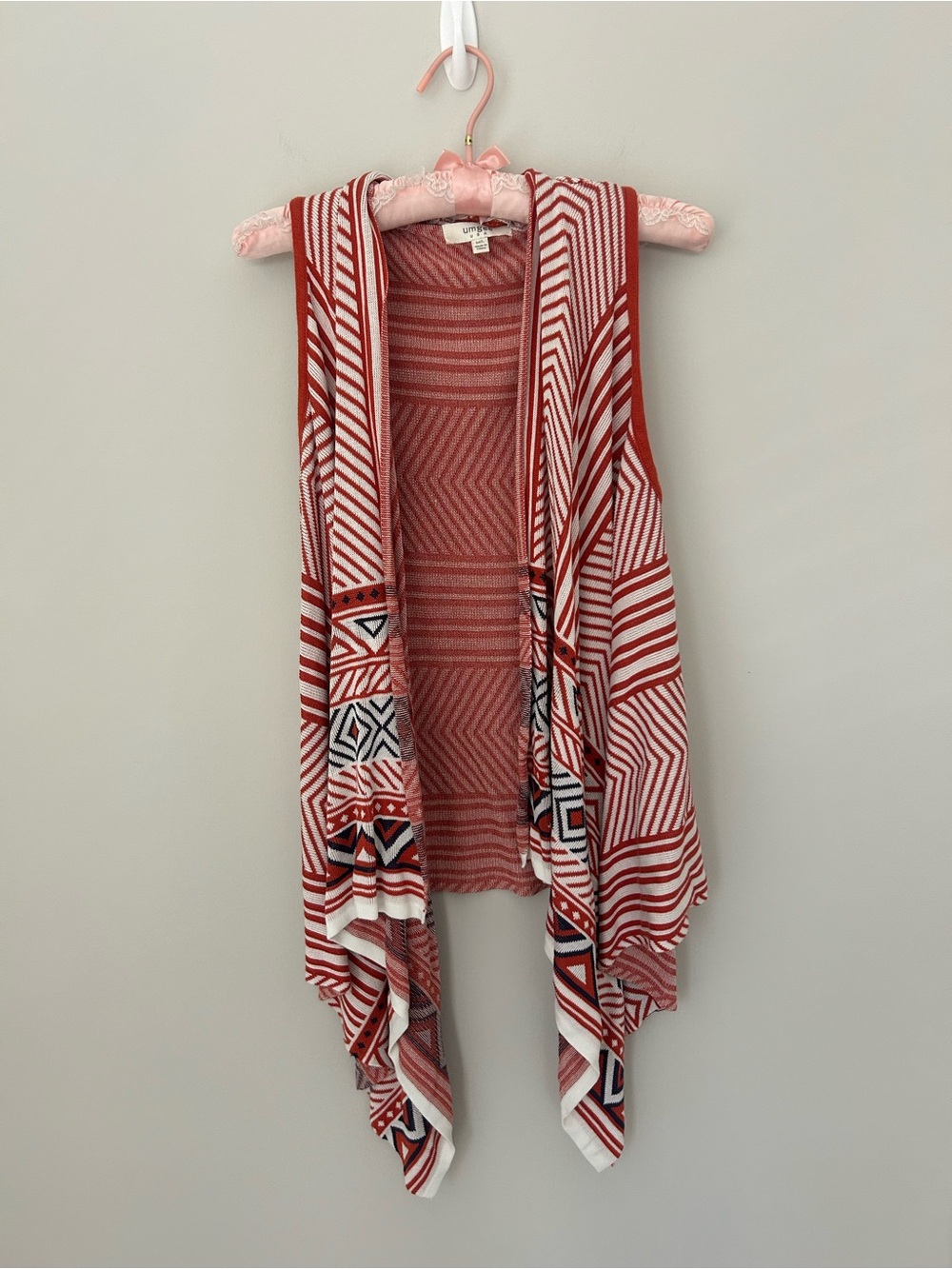 Umgee Orange and White Tribal Cardigan